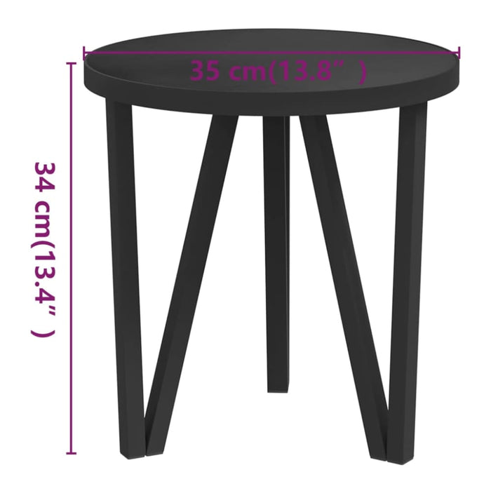 Tea Table Black ø35 Cm Mdf Ttolli