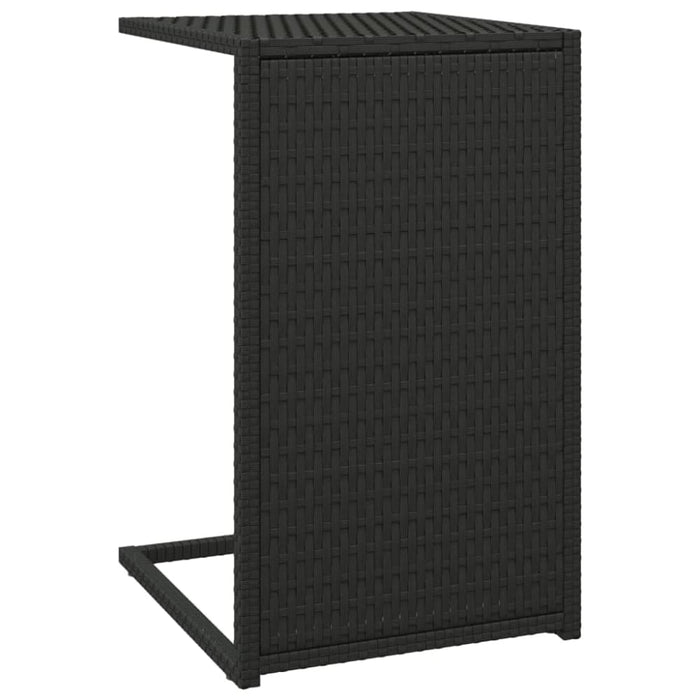 C Table Black 40x35x60 Cm Poly Rattan Tokabl