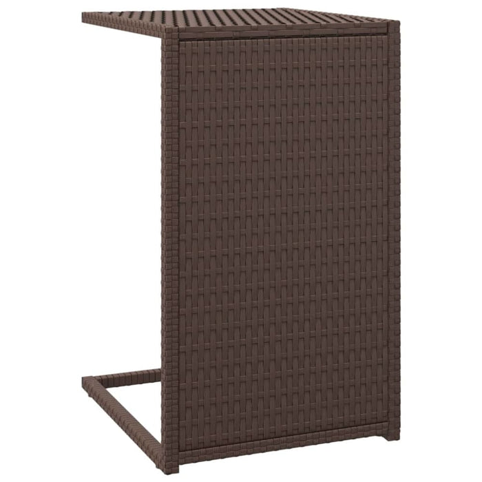 C Table Brown 40x35x60 Cm Poly Rattan Tokabi