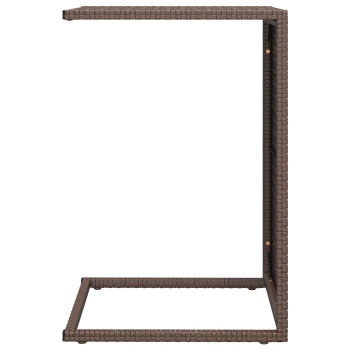 C Table Brown 40x35x60 Cm Poly Rattan Tokabi