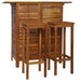 Bar Table and Chair Set 3 Pieces Solid Acacia Wood Aabbn