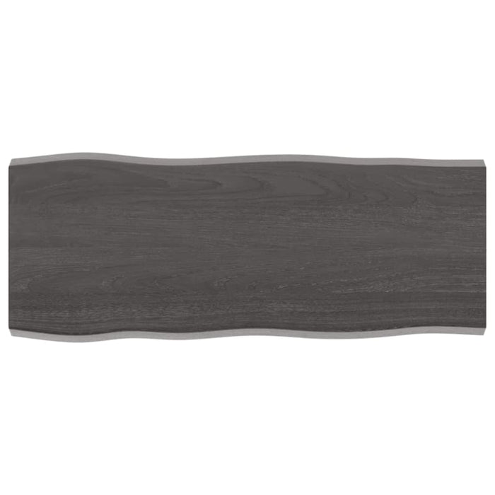 Table Top Dark Grey 100x40x4 Cm Treated Solid Wood Oak Live