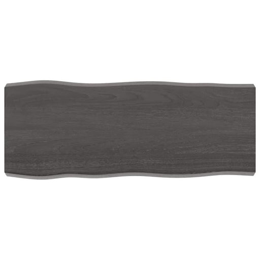 Table Top Dark Grey 100x40x6 Cm Treated Solid Wood Oak Live