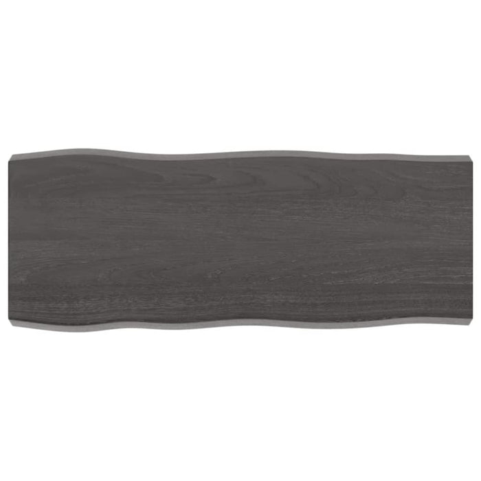 Table Top Dark Grey 100x40x6 Cm Treated Solid Wood Oak Live