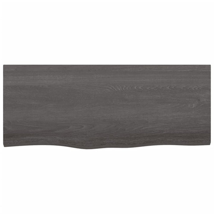Table Top Dark Grey 100x40x6 Cm Treated Solid Wood Oak