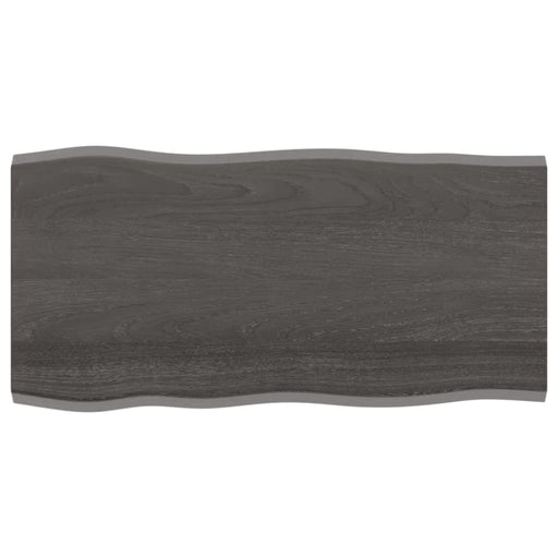 Table Top Dark Grey 100x50x2 Cm Treated Solid Wood Oak Live