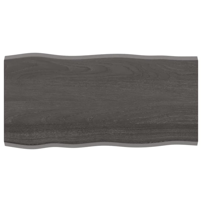 Table Top Dark Grey 100x50x2 Cm Treated Solid Wood Oak Live