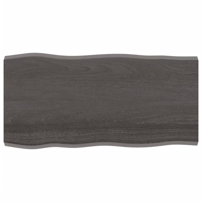Table Top Dark Grey 100x50x4 Cm Treated Solid Wood Oak Live