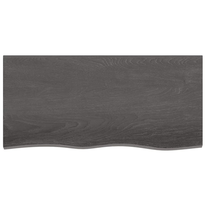 Table Top Dark Grey 100x50x4 Cm Treated Solid Wood Oak