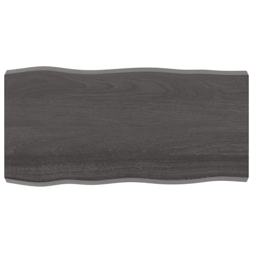 Table Top Dark Grey 100x50x6 Cm Treated Solid Wood Oak Live