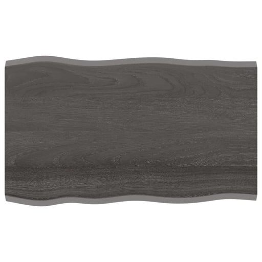 Table Top Dark Grey 100x60x2 Cm Treated Solid Wood Oak Live