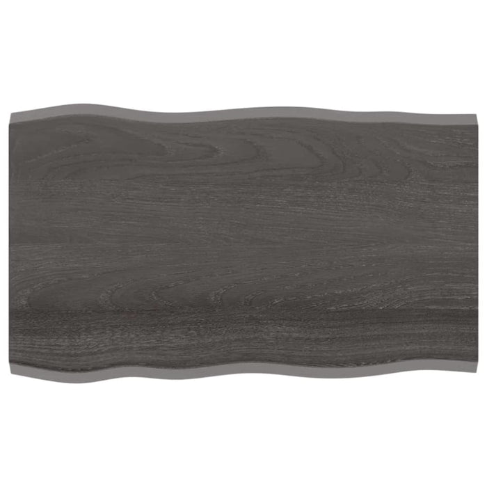 Table Top Dark Grey 100x60x2 Cm Treated Solid Wood Oak Live