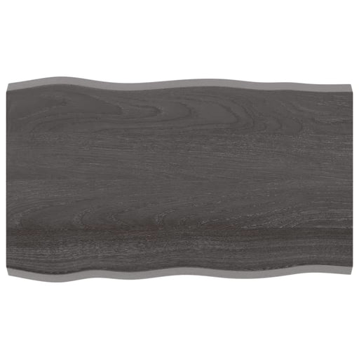 Table Top Dark Grey 100x60x4 Cm Treated Solid Wood Oak Live