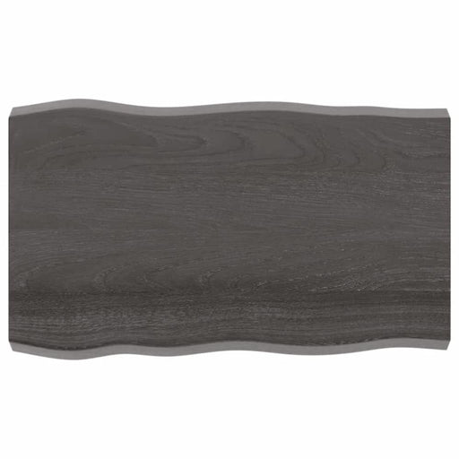 Table Top Dark Grey 100x60x6 Cm Treated Solid Wood Oak Live