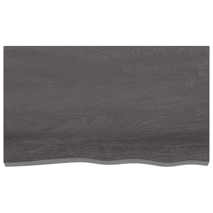 Table Top Dark Grey 100x60x6 Cm Treated Solid Wood Oak
