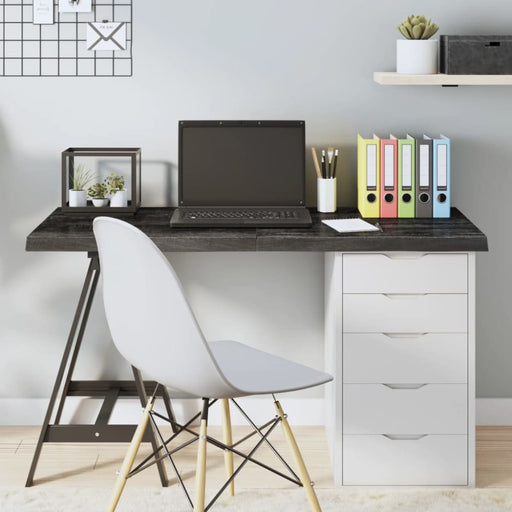 Table Top Dark Grey 120x40x4 Cm Treated Solid Wood Oak