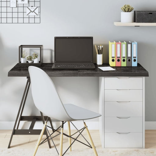 Table Top Dark Grey 120x50x4 Cm Treated Solid Wood Oak