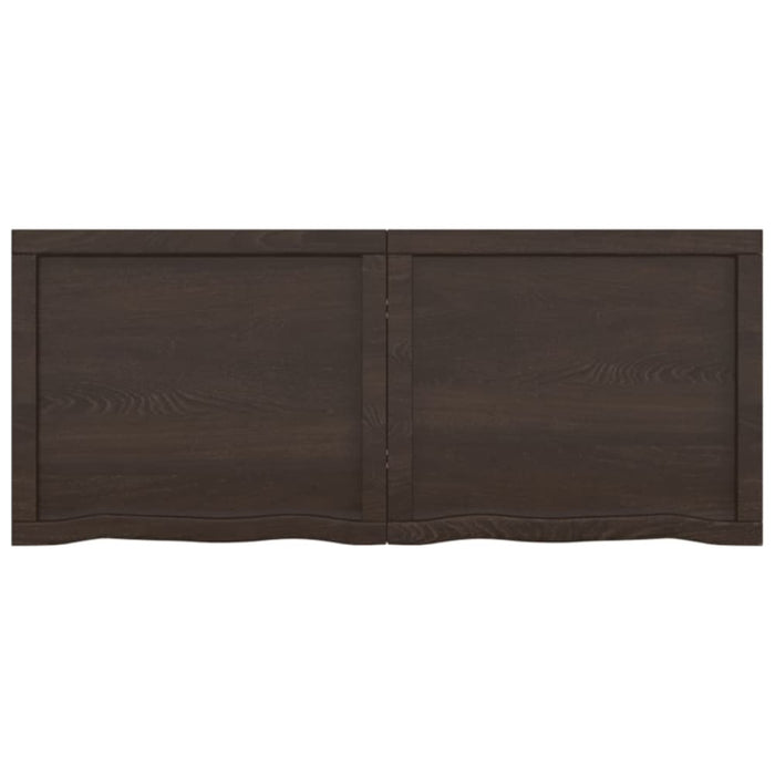 Table Top Dark Grey 120x50x6 Cm Treated Solid Wood Oak