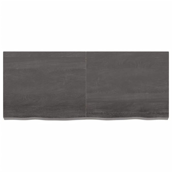 Table Top Dark Grey 120x50x6 Cm Treated Solid Wood Oak