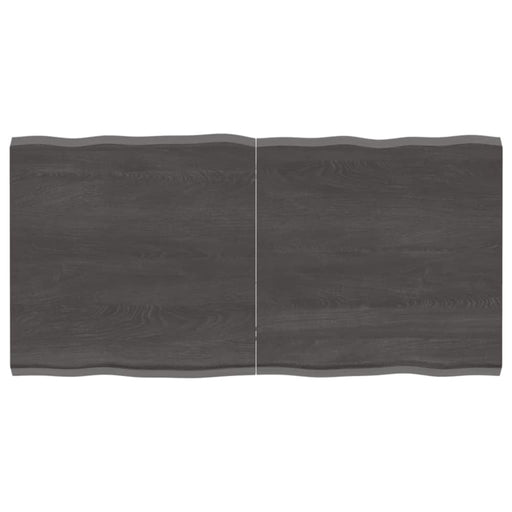Table Top Dark Grey 120x60x4 Cm Treated Solid Wood Oak Live
