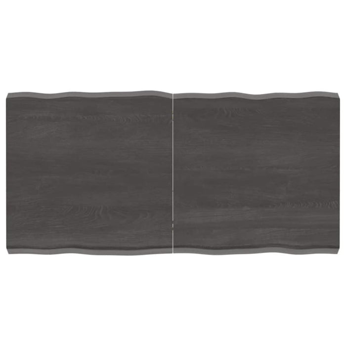 Table Top Dark Grey 120x60x6 Cm Treated Solid Wood Oak Live