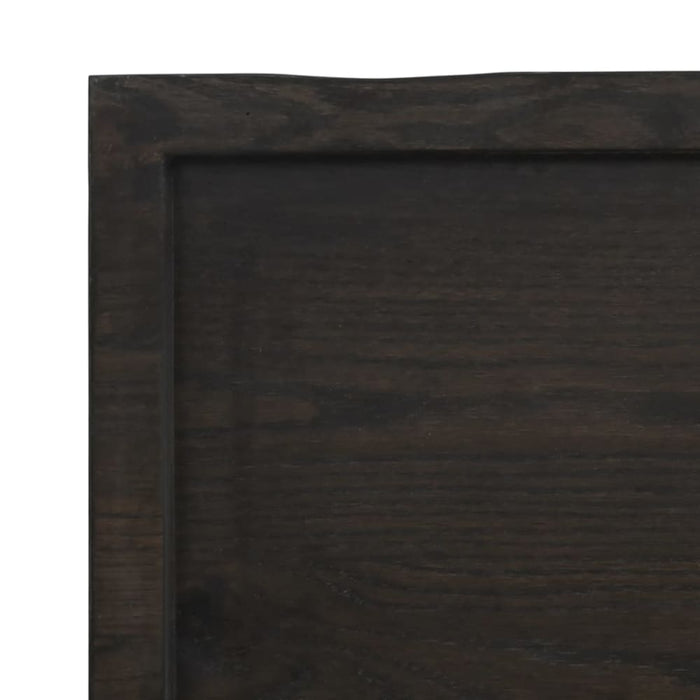 Table Top Dark Grey 140x40x4 Cm Treated Solid Wood Oak Live