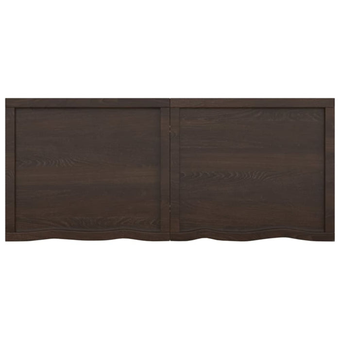 Table Top Dark Grey 140x60x4 Cm Treated Solid Wood Oak