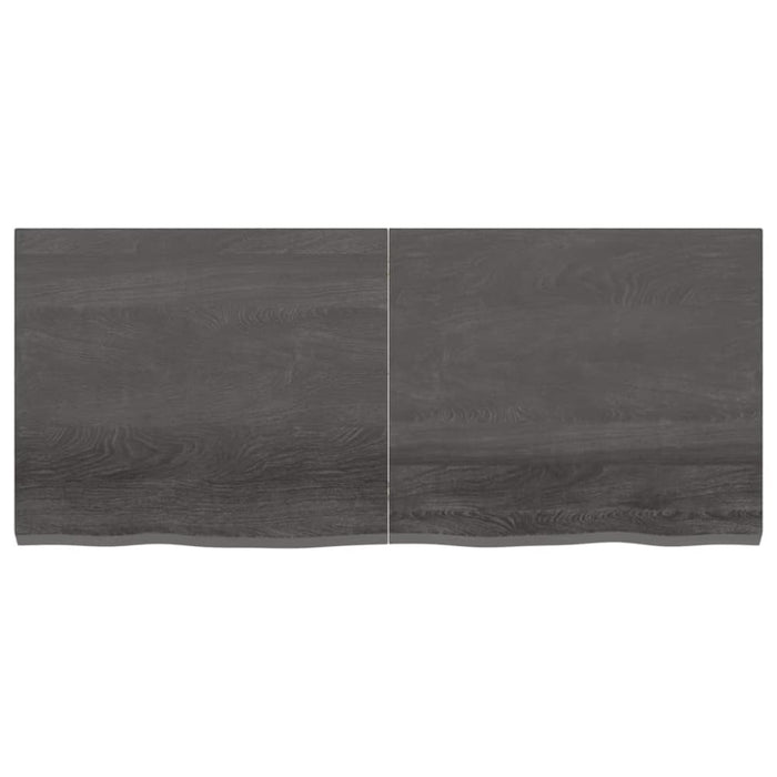 Table Top Dark Grey 140x60x4 Cm Treated Solid Wood Oak