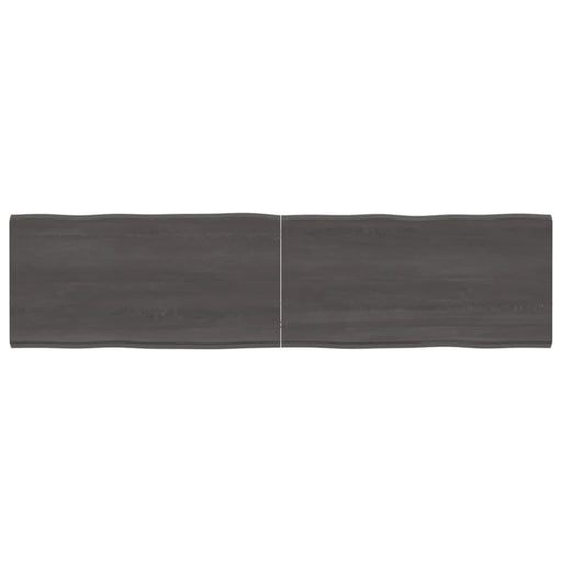Table Top Dark Grey 160x40x4 Cm Treated Solid Wood Oak Live