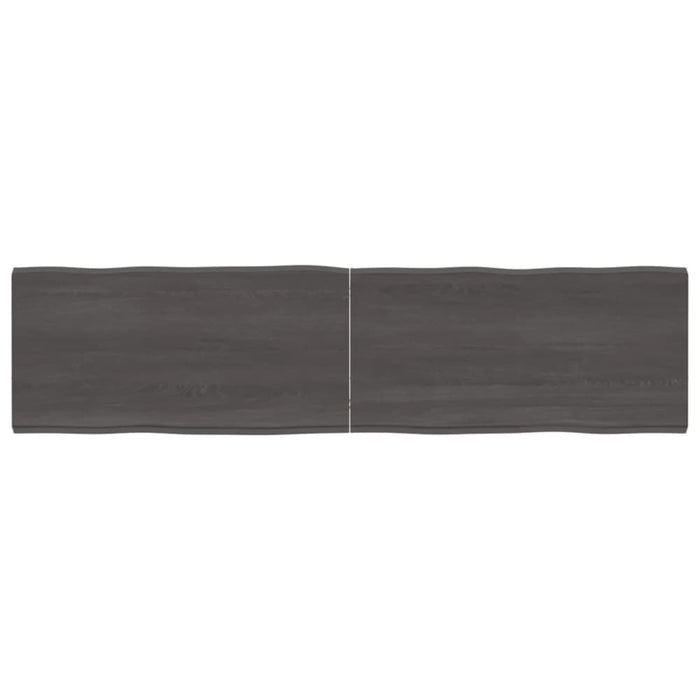 Table Top Dark Grey 160x40x4 Cm Treated Solid Wood Oak Live