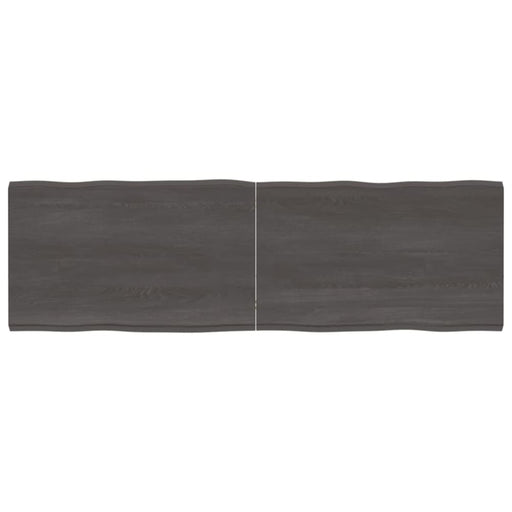 Table Top Dark Grey 160x50x4 Cm Treated Solid Wood Oak Live
