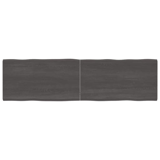 Table Top Dark Grey 180x50x4 Cm Treated Solid Wood Oak Live
