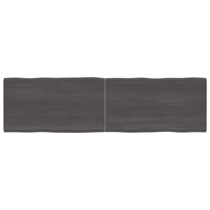 Table Top Dark Grey 180x50x4 Cm Treated Solid Wood Oak Live