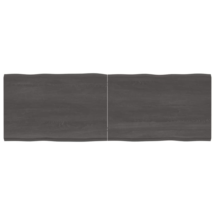Table Top Dark Grey 180x60x4 Cm Treated Solid Wood Oak Live