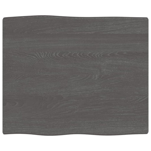 Table Top Dark Grey 60x50x2 Cm Treated Solid Wood Oak Live
