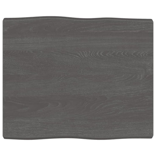 Table Top Dark Grey 60x50x4 Cm Treated Solid Wood Oak Live