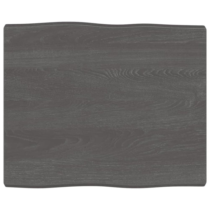 Table Top Dark Grey 60x50x4 Cm Treated Solid Wood Oak Live