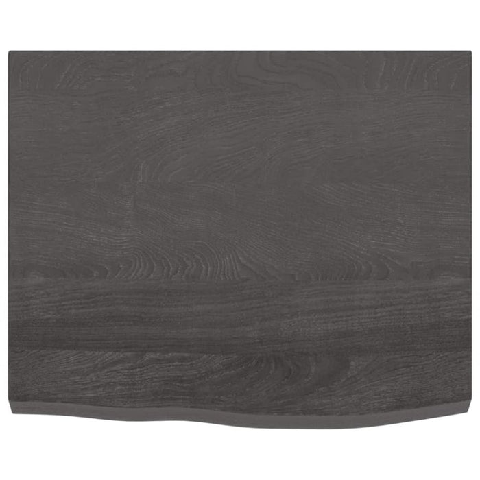 Table Top Dark Grey 60x50x4 Cm Treated Solid Wood Oak