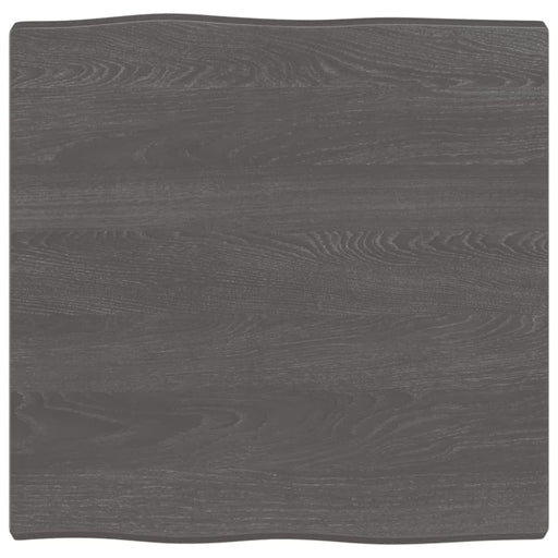 Table Top Dark Grey 60x60x4 Cm Treated Solid Wood Oak Live