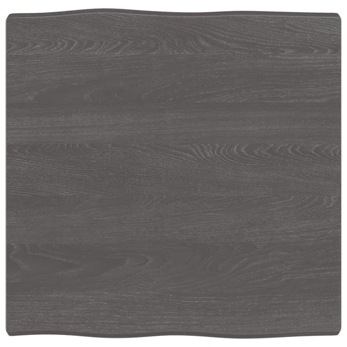 Table Top Dark Grey 60x60x4 Cm Treated Solid Wood Oak Live