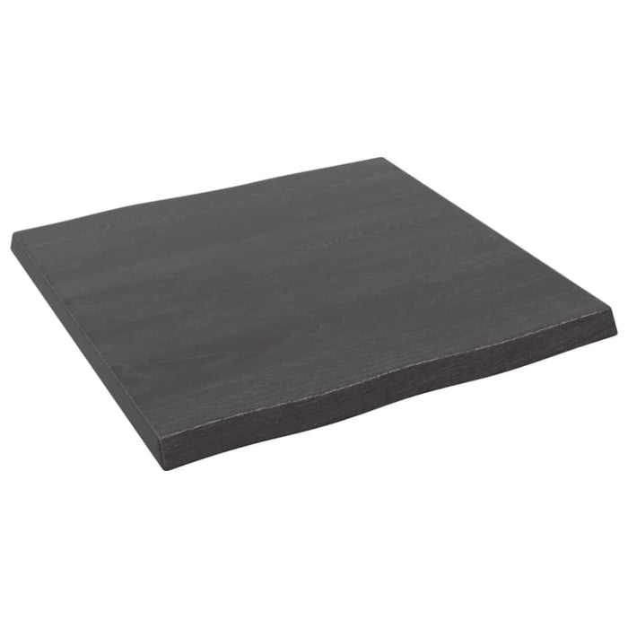 Table Top Dark Grey 60x60x4 Cm Treated Solid Wood Oak Live