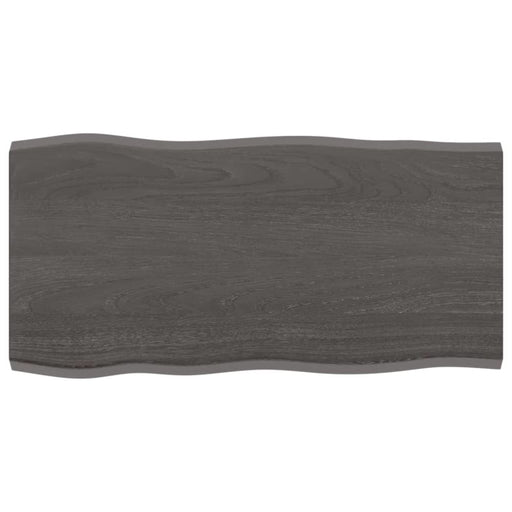 Table Top Dark Grey 80x40x2 Cm Treated Solid Wood Oak Live