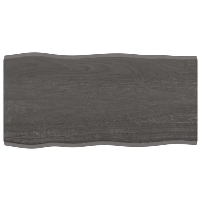 Table Top Dark Grey 80x40x2 Cm Treated Solid Wood Oak Live