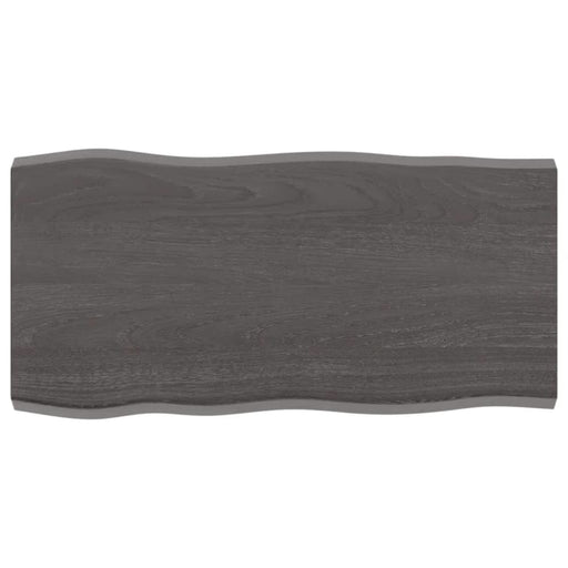 Table Top Dark Grey 80x40x4 Cm Treated Solid Wood Oak Live