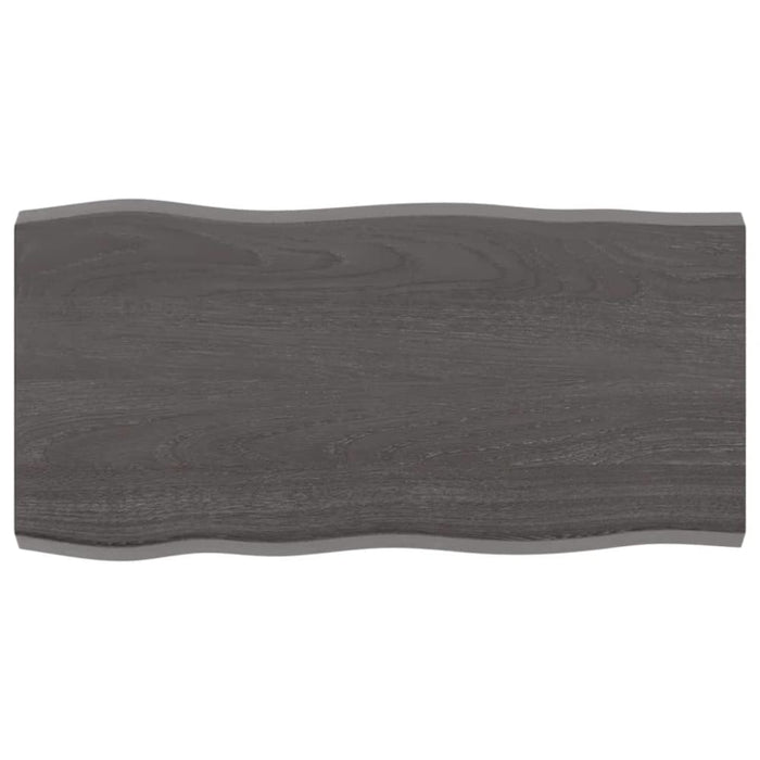 Table Top Dark Grey 80x40x4 Cm Treated Solid Wood Oak Live
