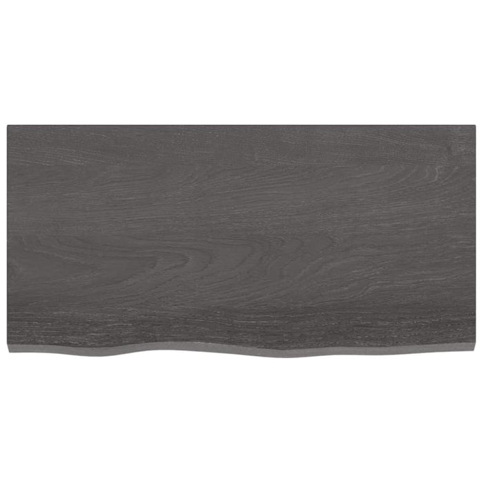Table Top Dark Grey 80x40x4 Cm Treated Solid Wood Oak