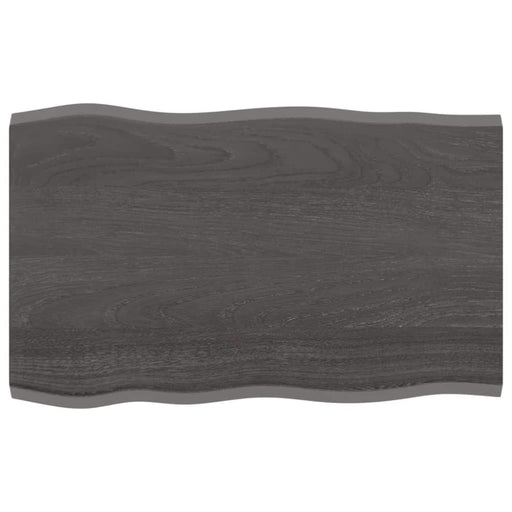 Table Top Dark Grey 80x50x2 Cm Treated Solid Wood Oak Live
