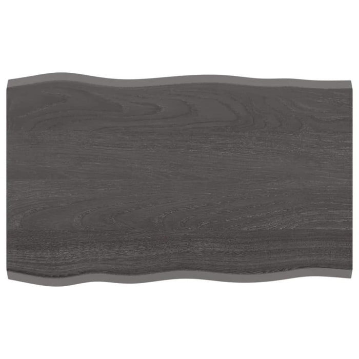 Table Top Dark Grey 80x50x2 Cm Treated Solid Wood Oak Live
