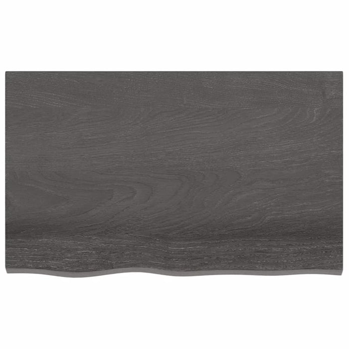 Table Top Dark Grey 80x50x2 Cm Treated Solid Wood Oak