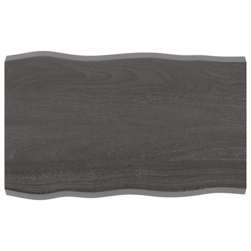 Table Top Dark Grey 80x50x4 Cm Treated Solid Wood Oak Live